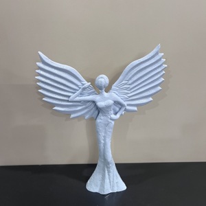 Sculpture de fée moderne moulée, décoration de table avec finition blanche pour mariages et anniversaires - Product Image 4