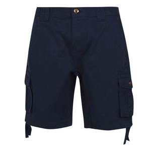 Shorts cargo pour homme, taille mi-haute, fermeture boutonnée, couleur unie, coton Oxford, décontractés, style Bermuda, avec poches - Product Image 1