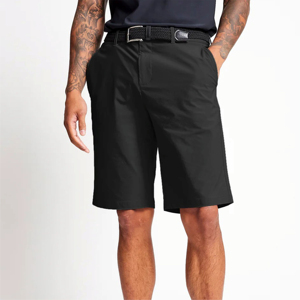 Shorts Bermuda Noirs pour Hommes, Couleur Unie, Décontractés, avec Poches, Taille Mi-Haute, Fermeture Boutonnée, Tissu Polyester Respirant - Product Image 4