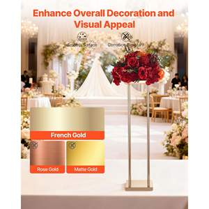 10PCS 31.5-inch Gold Metal Laminate Column <b>Flower</b> Stand Floral <b>Display</b> Rack for Weddings Parties Birthdays Home Decor - Product Image 4