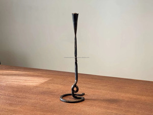 Elegant Vintage Style Curved <b>Candlestick</b> Home Styling Christmas Candle <b>Holder</b> with <b>Black</b> Finish - Product Image 5