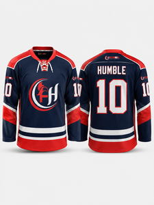 เสื้อฮอกกี้น้ำแข็งผู้ชาย Fly Humble สีดำ ทอง ขาว พิมพ์ลายดิจิทัล 27 FLY ระบายเหงื่อได้ดี แขนยาว ทรงปกติ โลโก้ด้านหน้า - Product Image 2