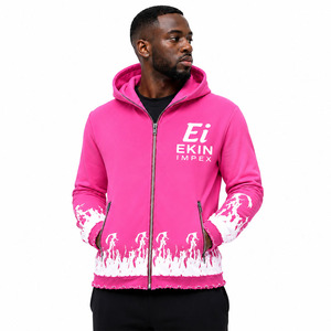 Custom Logo Unisex Full <b>Zip</b> <b>up</b> Hoodie Fleece Hooded Sweatshirt Streetwear Zipper <b>Jacket</b> OEM 100% Cotton Eco-Friendly Winter - Product Image 3