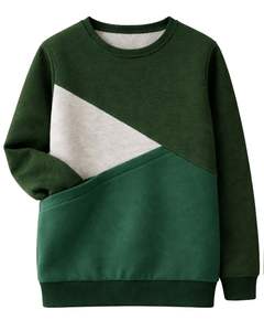 Sudadera de Forro Polar Personalizada en Verde Bosque y Gris Claro para Mujer, de Algodón y Poliéster, Cuello Redondo, Informal, para Invierno, OEM - Product Image 1
