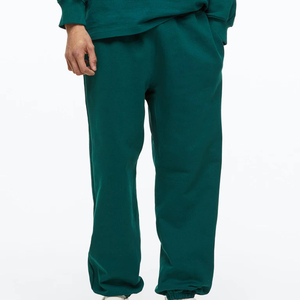 Pantalones Deportivos Elásticos de Cintura Alta para Hombre, Color Verde Oscuro, con Bolsillos Laterales, Tejido Casual, Transpirable, para Otoño - Product Image 1