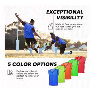 Pinnies Soccer Pennies Team Mesh Practice Jersey Teen Lightweight Breathable Scrimmage <b>Training</b> Vest Sports Football Basketball - Product Image 3