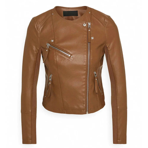 Summer <b>Ladies</b> Fashion Leather <b>Jacket</b> <b>Lightweight</b> Stylish Outerwear For Women Casual Wear Made In Sialkot Pakistan - Product Image 5