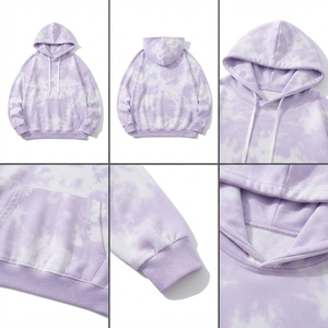 Sudadera con Capucha de Forro Polar Oversize Unisex con Estampado Digital Tie Dye y Logotipo Personalizado para Venta al por Mayor - Colección Otoño - Product Image 4