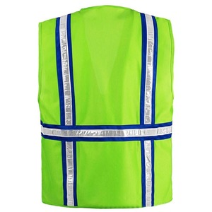 Gilet de sécurité haute visibilité pour homme, été, vert, bandes réfléchissantes, fermeture éclair, respirant, léger, 100% coton, imperméable - Product Image 6