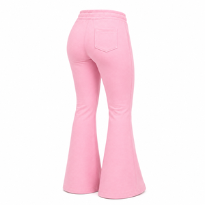 Pantalones Deportivos de Campana para Mujer, Estilo Y2K, Cintura Elástica con Cordón, Color Sólido, Chic - Product Image 5