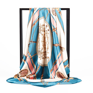Luxury Printed 100% <b>Silk</b> Satin Square Scarf Women Muslim Fashion Accessory Solid Multi-Functional All Seasons - Product Image 6