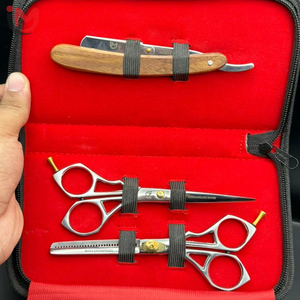 ชุดกรรไกรตัดผมมืออาชีพพร้อมใบมีดสแตนเลสและมีดโกนไม้เพื่อการตัดผมที่แม่นยำ - Product Image 5
