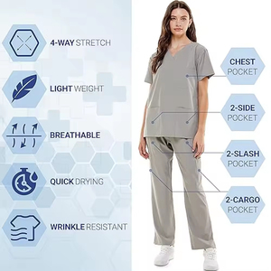 Breathable Hospital Medical Scrub Uniform for Nurse <b>Doctor</b> Healthcare Staff Comfortable Nursing Workwear <b>Set</b> - Product Image 5