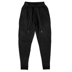 Pantalon de jogging décontracté pour homme en coton noir, fil teint écologique, taille élastique avec cordon de serrage, poids moyen, idéal pour l'hiver - Product Image 1
