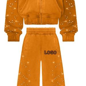 Luxury <b>Women</b> Rhinestone Tracksuit Set Oversized Hoodie Joggers Two Piece Glitter Crystal Sportswear <b>Lounge</b> <b>Suit</b> Custom Logo - Product Image 4