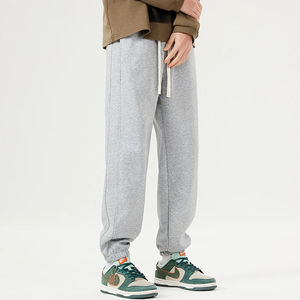 Pantalon de survêtement en coton taille haute décontracté pour homme, coupe ample, grande taille, longueur extra longue 115 cm, idéal pour l'automne - Product Image 5