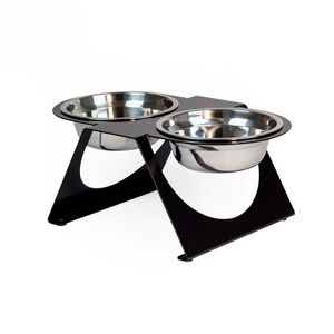 Bols surélevés de haute qualité pour chiens de grande et moyenne taille, mangeoire pour animaux de compagnie en acier inoxydable avec support antidérapant, ergonomique, double - Product Image 1