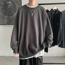 เสื้อโอเวอร์ไซส์ทรงหลวมสไตล์เคป๊อปสำหรับผู้ชาย ใส่ได้ตลอดวัน แฟชั่นทันสมัย ทรงปกติ คุณภาพสูง เนื้อผ้านุ่ม โพลีเอสเตอร์/คอตตอน สีพื้น สำหรับฤดูใบไม้ร่วง - Product Image 2