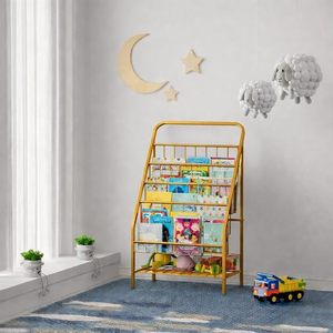 Étagère à livres moderne en métal, 6 niveaux, autoportante, pour la maison, le salon - Product Image 2