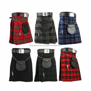 Hybrid Latest Fashionable Black with Yellow Tartan Men's <b>Utility</b> <b>Kilt</b> - Product Image 4