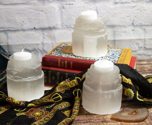 Wholesale White Selenite Twist <b>Candle</b> Holder High Quality Selenite Crystal <b>Candle</b> Holder for Healing and Decoration - Product Image 1