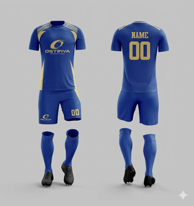 Ventes en gros de maillots de football pour hommes en polyester 100% personnalisés et bon marché, ensembles de maillots de football respirants, sublimation, service OEM pour adultes - Product Image 1