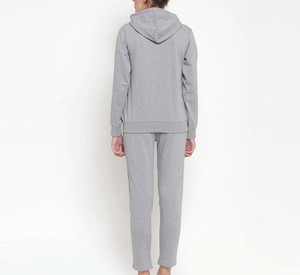 Conjunto Deportivo Gris con Capucha para Mujer, Manga Larga, Color Sólido, Casual, Transpirable, Corte Regular, con Cierre y Bolsillos Delanteros - Product Image 2