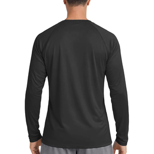 <b>Men's</b> Eco-Friendly <b>Long</b> <b>Sleeve</b> Rash Guard Black Quick Dry 160g Polyester Plain Dyed Digital Print ELINE SPORTS Sport Shirt Adult - Product Image 2