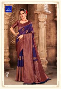 Saree de seda suave banarasi katan con zari puro teje todo Sari para ocasiones especiales Sari recién llegado - Product Image 5