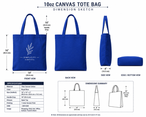 La simplicité est belle, sac fourre-tout en toile personnalisé, bleu, design minimaliste, motif imprimé, sac de voyage et de shopping toutes saisons - Product Image 2