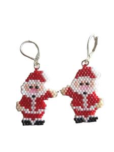 Customizable Festive Seed Bead Embroidery Drop <b>Earrings</b> Handcrafted Trendy Unisex Jewelry Custom Colors <b>Christmas</b> Fashionable - Product Image 5