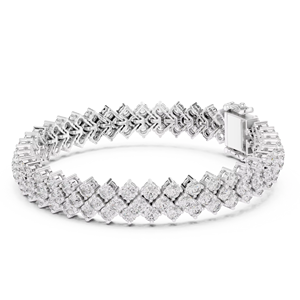 UNIQUE LAB GROWN ROUND CUT DIAMOND TENNIS BRACELET SET IN 18KT <b>WHITE</b> GOLD DAILY OFFICE WEAR WEDDING ENGAGEMENT FOR WOMEN - Product Image 1