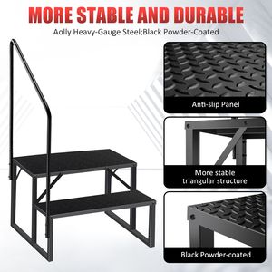 2 Gradini per Vasca Idromassaggio da Esterno con Corrimano, Scala Portatile a 3 Gradini per Camper, Accessori Esterni per Veicoli Ricreazionali - Product Image 4