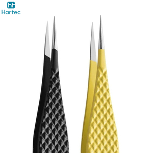 Yellow And Black Color Grafted Lash Tweezers, In Best Price Beauty Salon Use For Pick Eyelash Extension Tweezers - Product Image 5