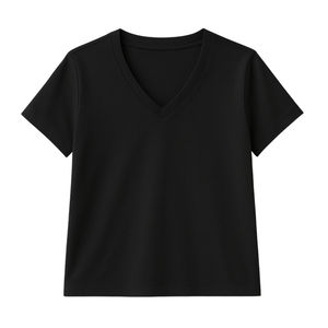 Camiseta Casual para Mujer, Cuello en V, Colores Personalizados, Poliéster/Algodón, Preencogida, Certificación GOTS, Suave, Transpirable, Premium - Product Image 3