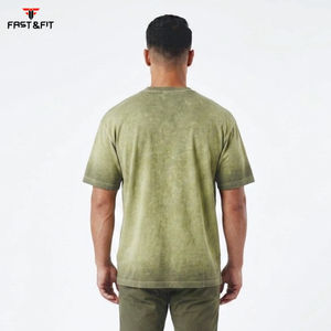 T-shirt imprimé streetwear personnalisé de haute qualité, effet délavé, pour homme, fitness et tenue décontractée, t-shirt confortable pour homme - Product Image 5