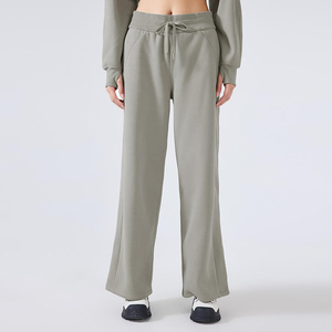 Pantalon de jogging ample en tissu épais 100 % polyester à séchage rapide avec cordon de serrage pour filles, idéal pour l'automne et l'entraînement - Product Image 5