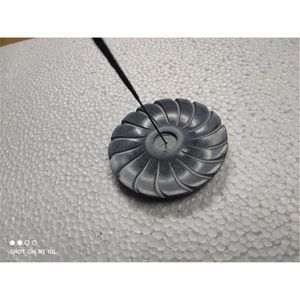 Brûleur d'huiles essentielles en pierre ollaire naturelle artisanale, motif floral yoga, porte-encens en pierre sculptée, chauffe-cire, décoration d'intérieur - Product Image 2