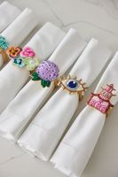 Anneau de serviette œil porte-bonheur design moderne, fait main, perles de verre de qualité export, support de serviette élégant et tendance pour la décoration de table à manger