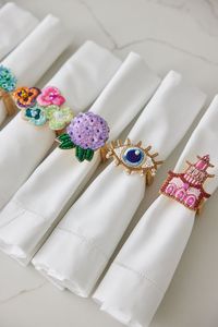 Anillo para Servilletas de Diseño Moderno con Ojo Turco, Hecho a Mano, Calidad de Exportación, con Cuentas de Vidrio, Elegante Decoración para Mesa de Comedor - Product Image 3