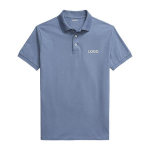 T-shirt Homme Tendance Coupe Slim en Maille Tricotée Extensible à Manches Courtes avec Broderie Logo Personnalisé Respirant Séchage Rapide - Product Image 4