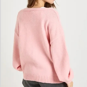 Embroidered Zipper Knit Acrylic High Elasticity <b>Cardigan</b> Men's Women Autumn Turn-down Collar Full Sleeve - Product Image 3