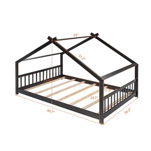 Letto a capanna in legno a grandezza naturale per bambini modello WF282522AAP - Product Image 6