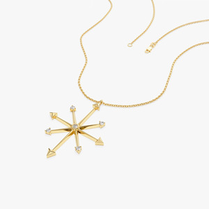Collier pendentif étoile boussole en or jaune avec diamant de laboratoire - Product Image 6