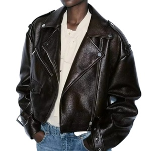 Chaqueta de Motociclista Unisex Personalizada de Cuero Genuino, Abrigo Informal de Invierno para Hombre con Cremallera y Solapa, Estilo Cargo ODM - Product Image 1