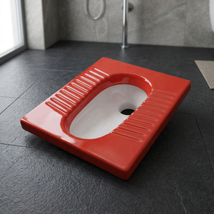 Magenta White <b>Ceramic</b> Squatting <b>Pan</b> Toilet Decorative Orissa Sanitary Ware Indian Bathroom WC African Style - Product Image 4