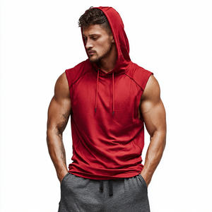 Haut de sport sans manches à capuche de haute qualité pour homme, idéal pour le jogging et le fitness, en polaire respirante, coupe classique, collection automne - Product Image 6