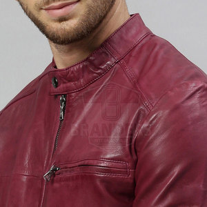 Veste en cuir tendance streetwear, style motard, fermeture éclair, coupe ajustée, veste d'hiver pour usage quotidien et marché de gros - Product Image 6
