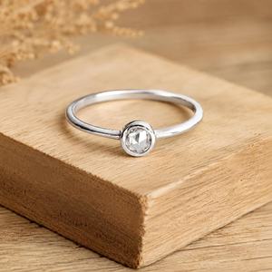 Modern Platinum <b>Rose</b> Cut Bezel Set Lab Grown Diamond Ring 10k 14k 18k Solid Gold Engagement Wedding Party Jewelry IGI Certified - Product Image 1