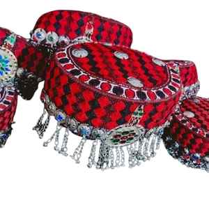 Gorros Afganos Hechos a Mano con Pedrería, Estilo Personaje, para Mujer, para Fiestas al Aire Libre, Ajustables, con Decoración, MOQ Bajo - Product Image 1